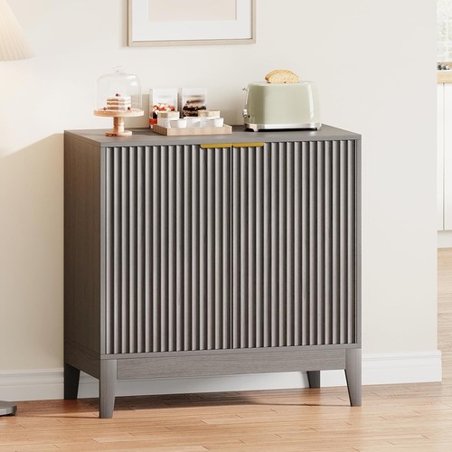 Fluted wood sideboard - 31.5",